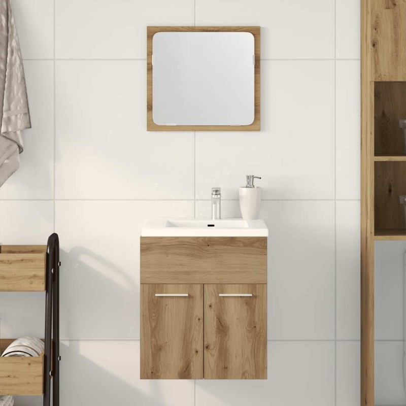 Ensemble de meubles salle de bain 2 pcs bois d'ingénierie 