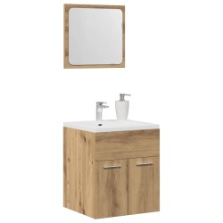 Ensemble de meubles salle de bain 2 pcs bois d'ingénierie 