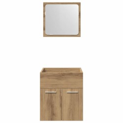 Ensemble de meubles salle de bain 2 pcs bois d'ingénierie 