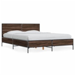 Cadre de lit sans matelas chêne marron 120x190 cm 