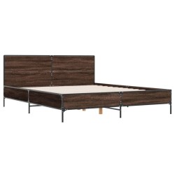 Cadre de lit sans matelas chêne marron 120x190 cm 