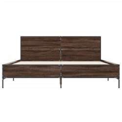 Cadre de lit sans matelas chêne marron 120x190 cm 