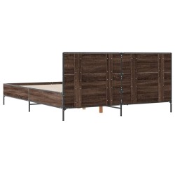 Cadre de lit sans matelas chêne marron 120x190 cm 