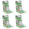 Coussins de chaise à dossier haut lot de 4 multicolore 