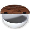 Table basse Bois de récupération massif Blanc Forme de bol 