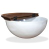 Table basse Bois de récupération massif Blanc Forme de bol 