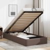 Cadre de lit ottoman sans matelas marron 80x200 cm similicuir 