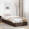 Cadre de lit ottoman sans matelas marron 80x200 cm similicuir 