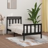Cadre de lit sans matelas noir bois massif de pin 100x200 cm 