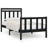 Cadre de lit sans matelas noir bois massif de pin 100x200 cm 