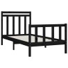 Cadre de lit sans matelas noir bois massif de pin 100x200 cm 