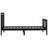 Cadre de lit sans matelas noir bois massif de pin 100x200 cm 
