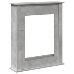 Cadre de cheminée gris béton 75x20x87,5 cm bois d'ingénierie 