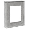 Cadre de cheminée gris béton 75x20x87,5 cm bois d'ingénierie 