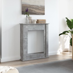 Cadre de cheminée gris béton 75x20x87,5 cm bois d'ingénierie 