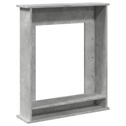 Cadre de cheminée gris béton 75x20x87,5 cm bois d'ingénierie 