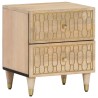 Tables de chevet 2 pcs 40x33x46 cm Bois de manguier solide 