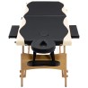 Table de massage pliable 2 zones Bois Noir et beige 