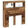 Armoire tête de lit avec LED vieux bois 100x17x102 cm 
