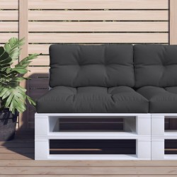 Coussins de palette lot de 2 noir tissu 
