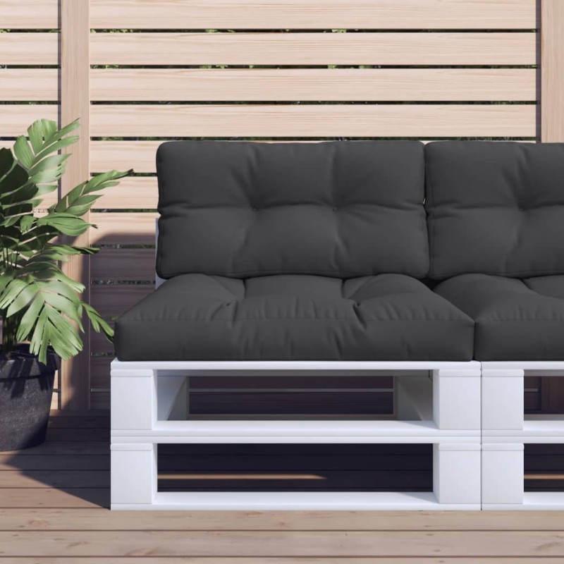 Coussins de palette lot de 2 noir tissu 