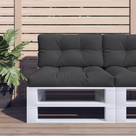 Coussins de palette lot de 2 noir tissu 