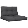 Coussins de palette lot de 2 noir tissu 
