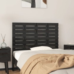 Tête de lit murale Noir 106x3x63 cm Bois massif de pin 