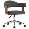 Chaise pivotante à manger Gris Bois courbé et tissu  