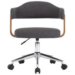 Chaise pivotante à manger Gris Bois courbé et tissu  