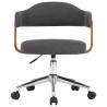 Chaise pivotante à manger Gris Bois courbé et tissu  