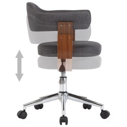 Chaise pivotante à manger Gris Bois courbé et tissu  
