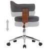 Chaise pivotante à manger Gris Bois courbé et tissu  
