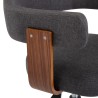 Chaise pivotante à manger Gris Bois courbé et tissu  