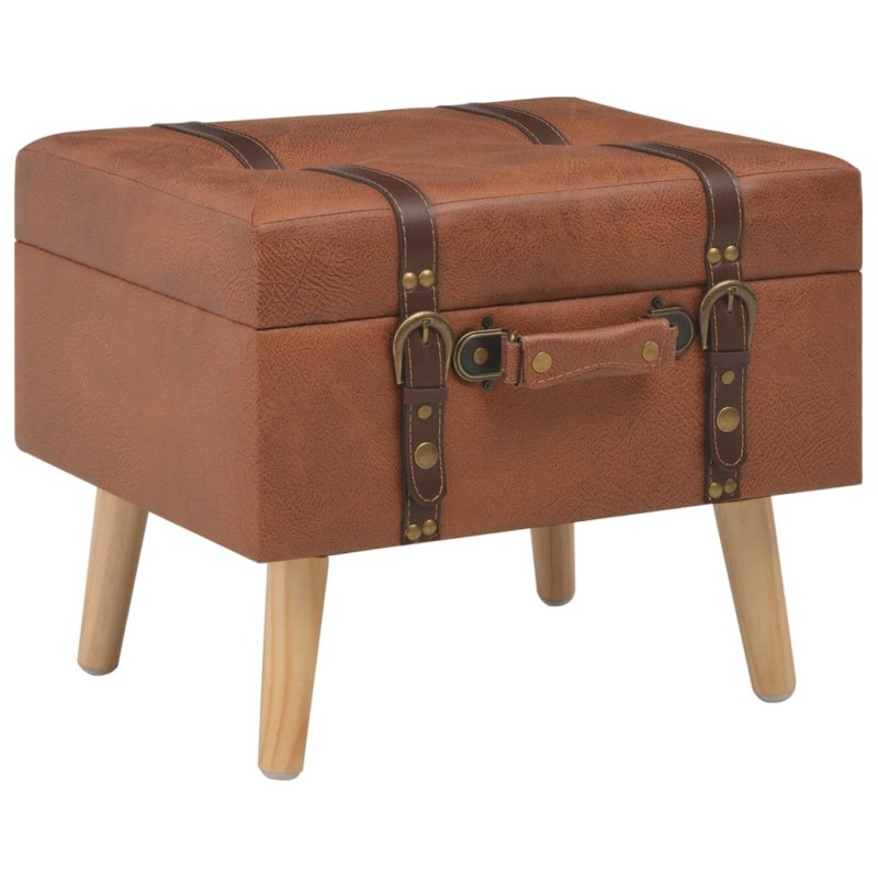 Tabouret de rangement 40 cm marron pâle similicuir Tabouret de rangement 40 cm marron pâle similicuir