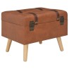 Tabouret de rangement 40 cm marron pâle similicuir 