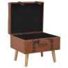 Tabouret de rangement 40 cm marron pâle similicuir 