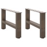 Pieds de table basse en acier naturel 2 pièces 50 x (30-31) cm Acier 