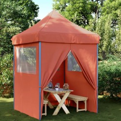 Tente de réception pliable escamotable avec 4 parois latérales 