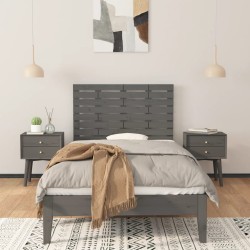 Tête de lit murale Gris 106x3x63 cm Bois massif de pin 