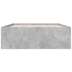 Cadre de lit sans matelas gris béton 135x190 cm 