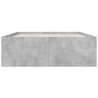 Cadre de lit sans matelas gris béton 135x190 cm 