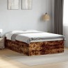 Cadre de lit sans matelas chêne fumé 135x190 cm 