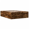 Cadre de lit sans matelas chêne fumé 135x190 cm 