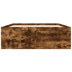 Cadre de lit sans matelas chêne fumé 135x190 cm 