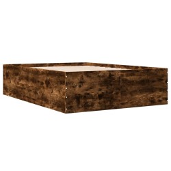 Cadre de lit sans matelas chêne fumé 135x190 cm 