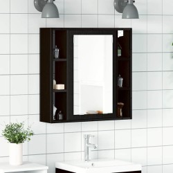 Armoire à miroir de salle de bain chêne noir bois ingénierie 
