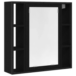 Armoire à miroir de salle de bain chêne noir bois ingénierie 