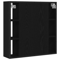 Armoire à miroir de salle de bain chêne noir bois ingénierie 