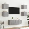 Meubles TV muraux et lumières LED 2pcs sonoma gris 30,5x35x30cm 